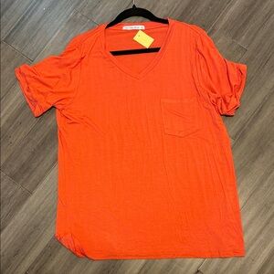 Michelle Mae Vibrant Orange V-Neck Tee